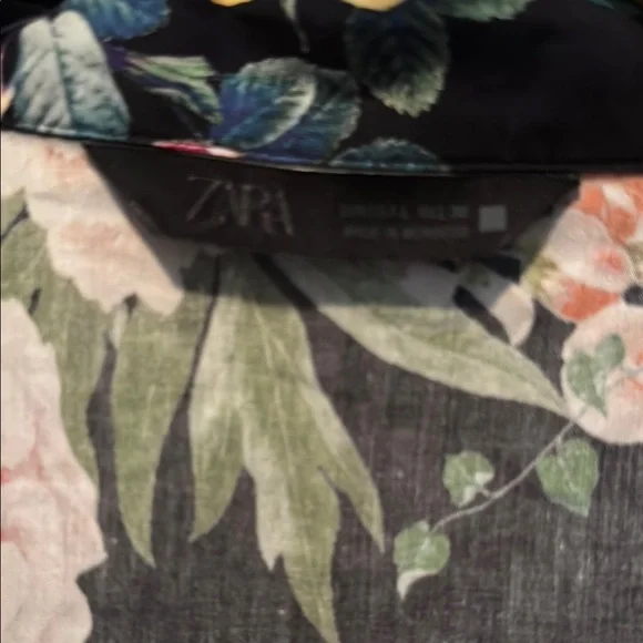 EUC ZARA FLORAL MIDI SHIRTDRESS SIZE L - Picture 3 of 10
